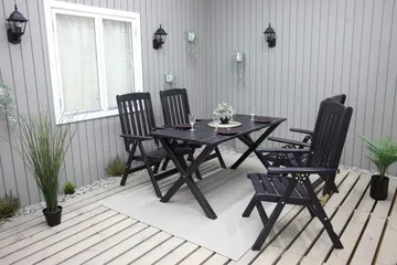 Oliver Matgrupp Utomhus 4 Utestolar - Grå/Svart - Utemöbler & utemiljö - Utegrupp - Matgrupp utomhus