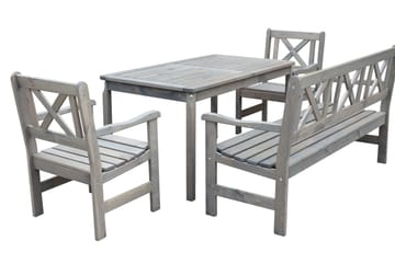 Olivo Matgrupp Utomhus + 2 Utestolar + Bänk Utomhus - Grå - Utemöbler & utemiljö - Utegrupp - Matgrupp utomhus