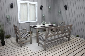 Olivo Matgrupp Utomhus + 2 Utestolar + Bänk Utomhus - Grå - Utemöbler & utemiljö - Utegrupp - Matgrupp utomhus