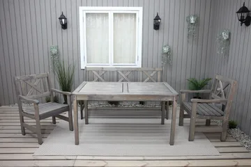 Olivo Matgrupp Utomhus + 2 Utestolar + Bänk Utomhus - Grå - Utemöbler & utemiljö - Utegrupp - Matgrupp utomhus