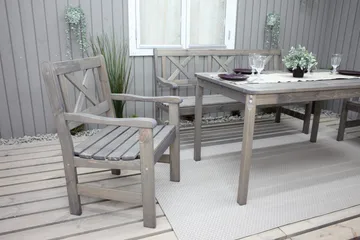 Olivo Matgrupp Utomhus + 2 Utestolar + Bänk Utomhus - Grå - Utemöbler & utemiljö - Utegrupp - Matgrupp utomhus