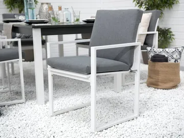 Pancole Trädgårdsmöbelset Med Utebord+6 Utestolar - Grå - Utemöbler & utemiljö - Utegrupp - Matgrupp utomhus