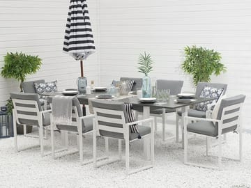 Pancole Trädgårdsmöbelset Med Utebord+8 Utestolar - Grå - Utemöbler & utemiljö - Utegrupp - Matgrupp utomhus