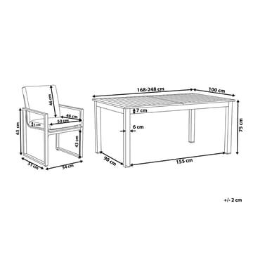 Pancole Trädgårdsmöbelset Med Utebord+8 Utestolar - Grå - Utemöbler & utemiljö - Utegrupp - Matgrupp utomhus