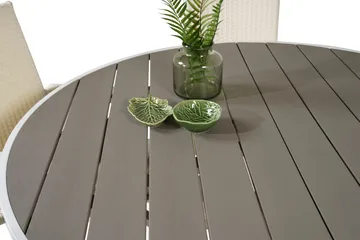 Parma Matgrupp Utomhus Rund Ø140cm + 4 Anna Karmstolar - Vit - Utemöbler & utemiljö - Utegrupp - Matgrupp utomhus