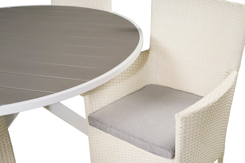 Parma Matgrupp Utomhus Rund Ø140cm + 4 Malin Karmstolar - Svart/Grå - Utemöbler & utemiljö - Utegrupp - Matgrupp utomhus