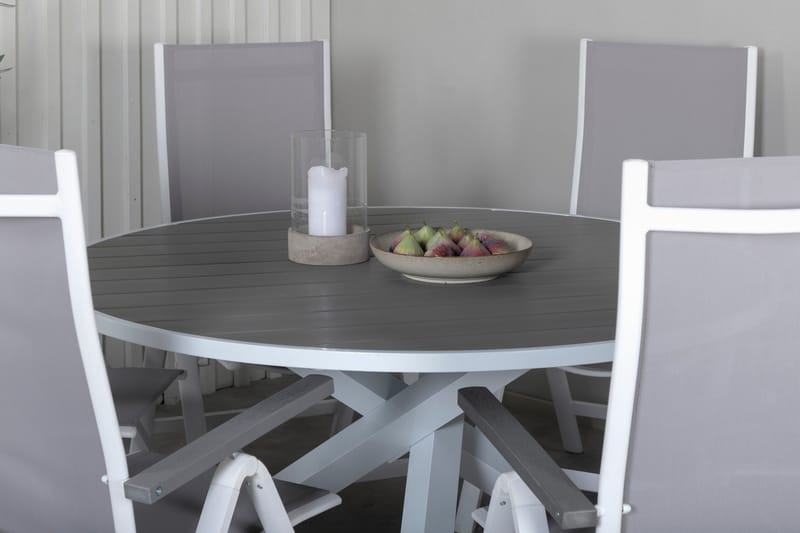 Parma Matgrupp Utomhus Rund Ø140cm + 6 Albany Positionsstolar - Svart - Utemöbler & utemiljö - Utegrupp - Matgrupp utomhus