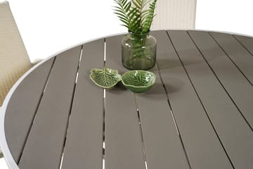 Parma Matgrupp Utomhus Rund Ø140cm + 6 Anna Karmstolar - Vit - Utemöbler & utemiljö - Utegrupp - Matgrupp utomhus