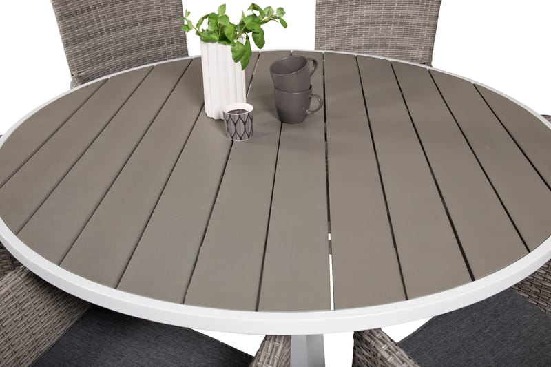 Parma Matgrupp Utomhus Rund Ø140cm + 6 Malin Karmstolar - Natur - Utemöbler & utemiljö - Utegrupp - Matgrupp utomhus