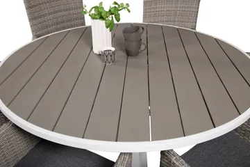 Parma Matgrupp Utomhus Rund Ø140cm + 6 Malin Karmstolar - Natur - Utemöbler & utemiljö - Utegrupp - Matgrupp utomhus