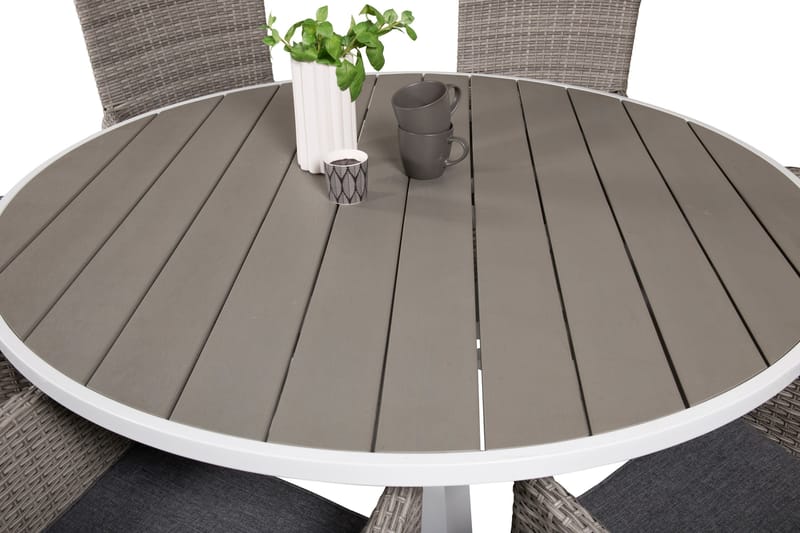Parma Matgrupp Utomhus Rund Ø140cm + 6 Malin Karmstolar - Natur - Utemöbler & utemiljö - Utegrupp - Matgrupp utomhus