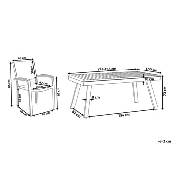 Pereta Trädgårdsmöbelset Med Utebord+6 Utestolar - Grå - Utemöbler & utemiljö - Utegrupp - Matgrupp utomhus