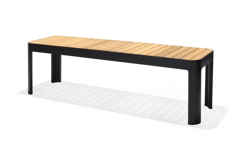 Portals Matgrupp Utomhus 161x95 cm + 2 Bänkar - Teak/Svart - Utemöbler & utemiljö - Utegrupp - Matgrupp utomhus