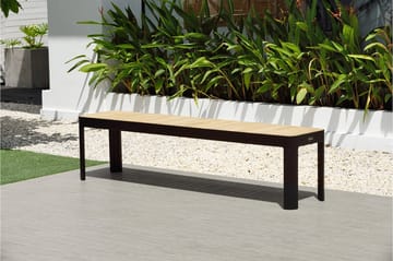 Portals Matgrupp Utomhus 209x105 cm + 2 Bänkar - Teak/Svart - Utemöbler & utemiljö - Utegrupp - Matgrupp utomhus