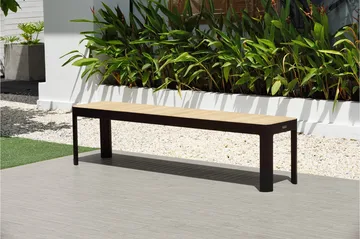 Portals Matgrupp Utomhus 209x105 cm + 2 Bänkar - Teak/Svart - Utemöbler & utemiljö - Utegrupp - Matgrupp utomhus