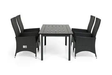 Portland Matgrupp Utomhus 152-210x90 + 4 Jenny Fåtölj Ställbar - Svart - Utemöbler & utemiljö - Utegrupp - Matgrupp utomhus