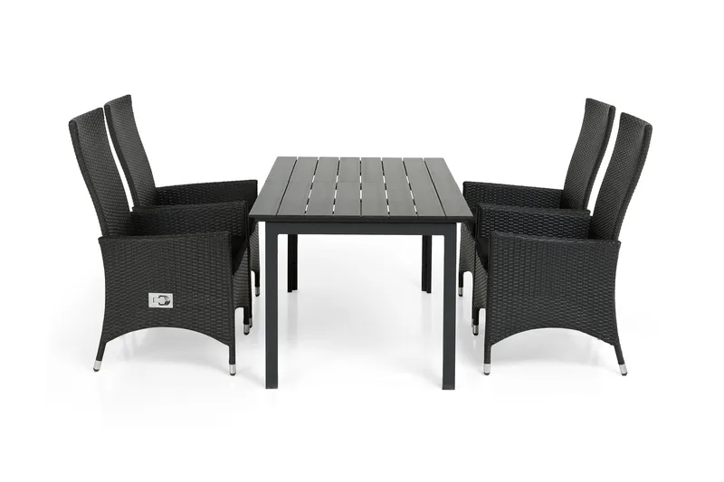 Portland Matgrupp Utomhus 152-210x90 + 4 Jenny Fåtölj Ställbar - Svart - Utemöbler & utemiljö - Utegrupp - Matgrupp utomhus