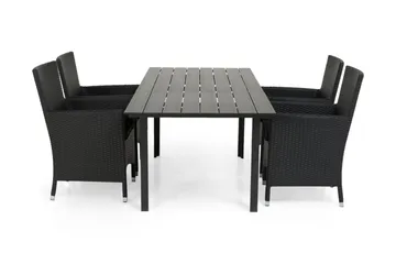 Portland Matgrupp Utomhus 152-210x90 + 4 Thor Fåtölj - Svart - Utemöbler & utemiljö - Utegrupp - Matgrupp utomhus