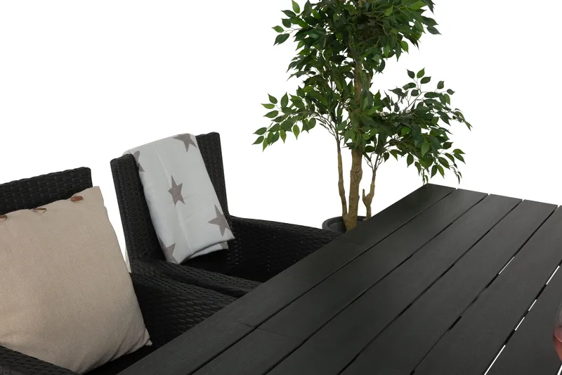 Portland Matgrupp Utomhus 152-210x90 + 4 Thor Fåtölj - Svart - Utemöbler & utemiljö - Utegrupp - Matgrupp utomhus