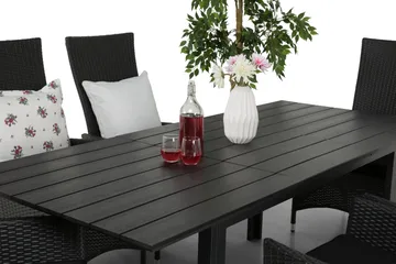 Portland Matgrupp Utomhus 152-210x90 + 6 Jenny Fåtölj Ställbar - Svart - Utemöbler & utemiljö - Utegrupp - Matgrupp utomhus