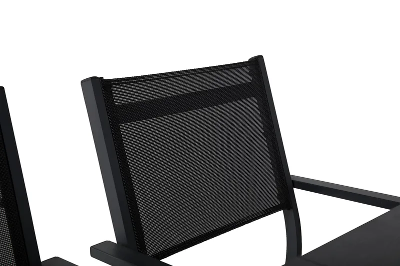 Portland Matgrupp Utomhus 152-210x90 + 6 Sierra Stapelstol - Svart - Utemöbler & utemiljö - Utegrupp - Matgrupp utomhus