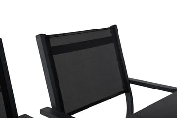 Portland Matgrupp Utomhus 152-210x90 + 6 Sierra Stapelstol - Svart - Utemöbler & utemiljö - Utegrupp - Matgrupp utomhus