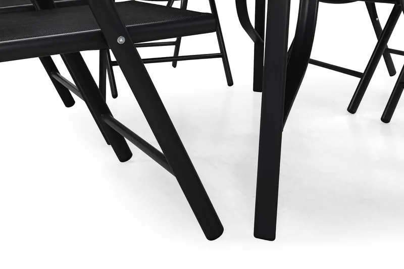 Primavera Matgrupp 150x90 + 6 Stolar - Svart - Utemöbler & utemiljö - Utegrupp - Matgrupp utomhus