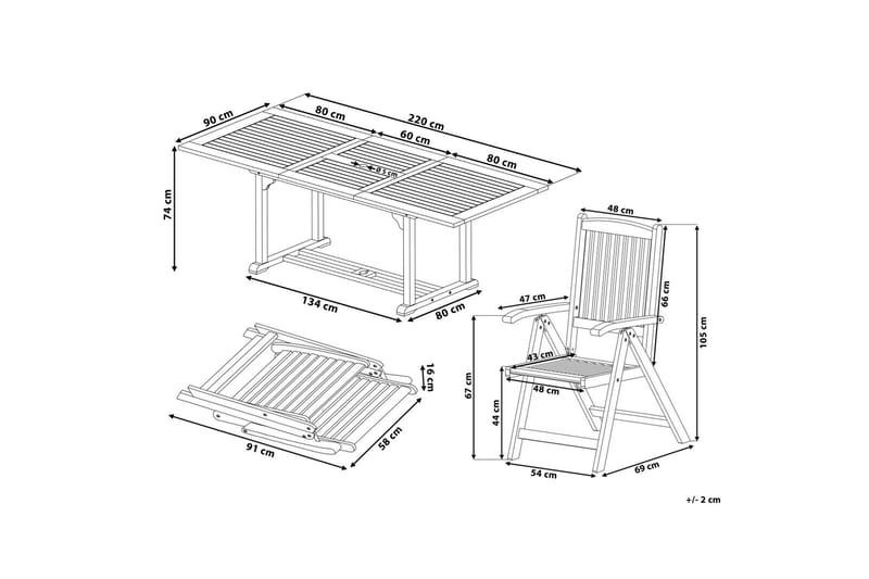 Riliegh Matgrupp Utomhus 220 cm + 6 Utestolar - Grafitgrå - Utemöbler & utemiljö - Utegrupp - Matgrupp utomhus