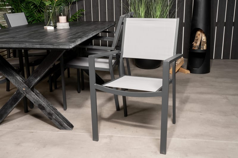 Rives Matgrupp 200 cm + 6 Copacabana Karmstolar Svart - Svart - Utemöbler & utemiljö - Utegrupp - Matgrupp utomhus