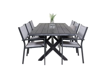 Rives Matgrupp 200 cm + 6 Copacabana Karmstolar Svart - Svart - Utemöbler & utemiljö - Utegrupp - Matgrupp utomhus