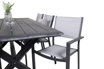 Rives Matgrupp 200 cm + 6 Copacabana Karmstolar Svart - Svart - Utemöbler & utemiljö - Utegrupp - Matgrupp utomhus
