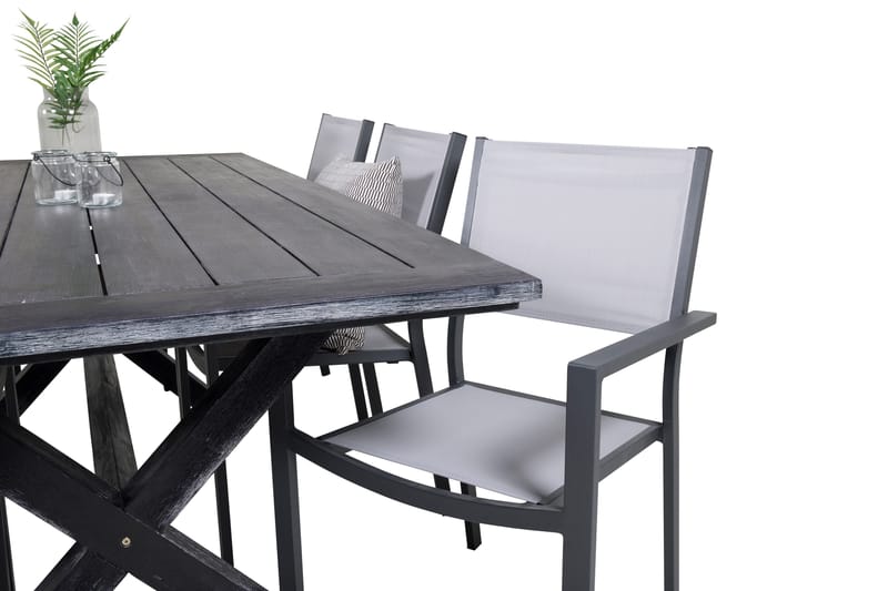 Rives Matgrupp 200 cm + 6 Copacabana Karmstolar Svart - Svart - Utemöbler & utemiljö - Utegrupp - Matgrupp utomhus
