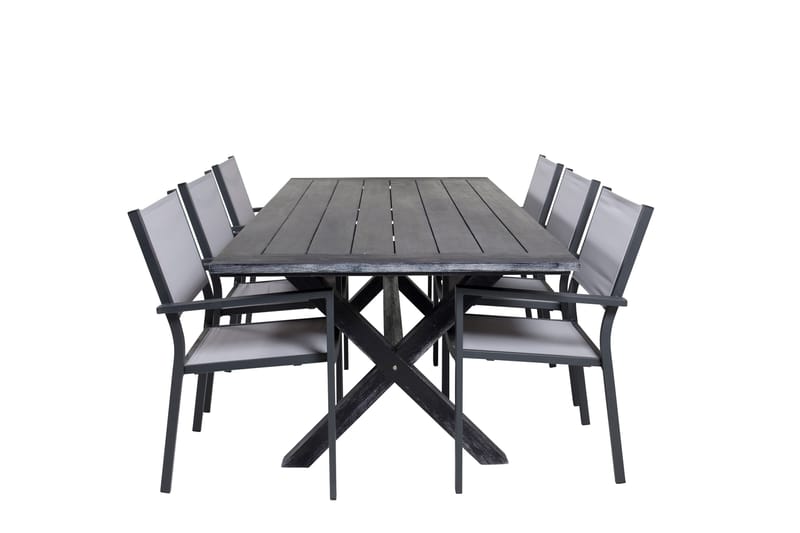 Rives Matgrupp 200 cm + 6 Copacabana Karmstolar Svart - Svart - Utemöbler & utemiljö - Utegrupp - Matgrupp utomhus