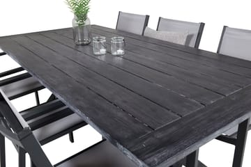 Rives Matgrupp 200 cm + 6 Copacabana Karmstolar Svart - Svart - Utemöbler & utemiljö - Utegrupp - Matgrupp utomhus