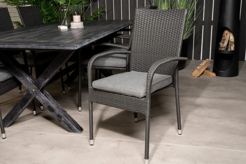 Rives Matgrupp Utomhus 200cm + 6 Anna Karmstolar - Natur - Utemöbler & utemiljö - Utegrupp - Matgrupp utomhus