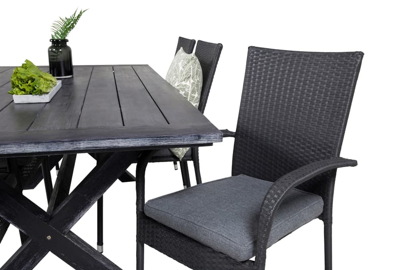 Rives Matgrupp Utomhus 200cm + 6 Anna Karmstolar - Natur - Utemöbler & utemiljö - Utegrupp - Matgrupp utomhus