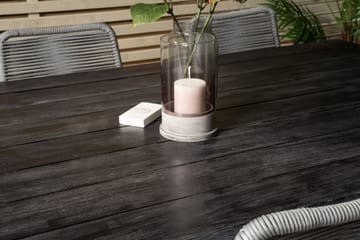 Rives Matgrupp Utomhus 200cm + 6 Lindos Matstolar - Svart/Grå - Utemöbler & utemiljö - Utegrupp - Matgrupp utomhus