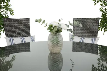 Round Matgrupp Ø140 + 6 Jenny Ställbar Fåtölj - Svart/Grå - Utemöbler & utemiljö - Utegrupp - Matgrupp utomhus