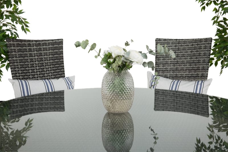 Round Matgrupp Ø140 + 6 Jenny Ställbar Fåtölj - Svart/Grå - Utemöbler & utemiljö - Utegrupp - Matgrupp utomhus