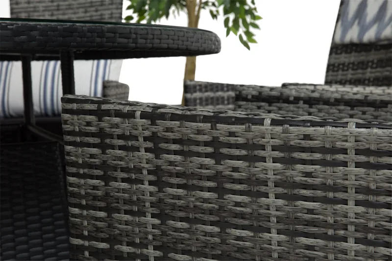 Round Matgrupp Ø140 + 6 Jenny Ställbar Fåtölj - Svart/Grå - Utemöbler & utemiljö - Utegrupp - Matgrupp utomhus