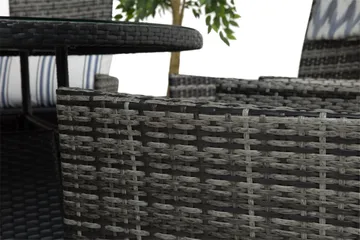 Round Matgrupp Ø140 + 6 Jenny Ställbar Fåtölj - Svart/Grå - Utemöbler & utemiljö - Utegrupp - Matgrupp utomhus