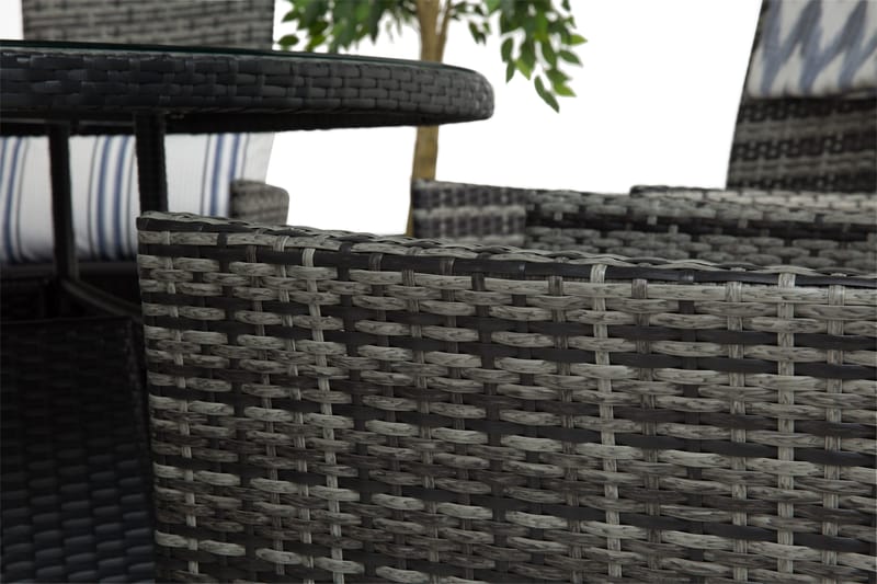 Round Matgrupp Ø140 + 6 Jenny Ställbar Fåtölj - Svart/Grå - Utemöbler & utemiljö - Utegrupp - Matgrupp utomhus