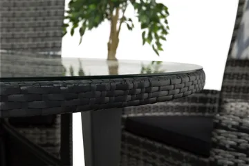 Round Matgrupp Ø140 + 6 Jenny Ställbar Fåtölj - Svart/Grå - Utemöbler & utemiljö - Utegrupp - Matgrupp utomhus