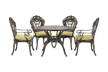 Scario Matgrupp Utomhus 100 cm + 4 Utestolar - Brun - Utemöbler & utemiljö - Utegrupp - Matgrupp utomhus