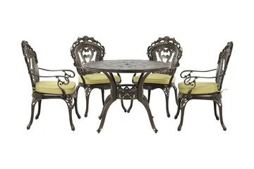 Scario Matgrupp Utomhus 100 cm + 4 Utestolar - Brun - Utemöbler & utemiljö - Utegrupp - Matgrupp utomhus