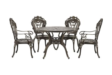 Scario Matgrupp Utomhus 100 cm + 4 Utestolar - Brun - Utemöbler & utemiljö - Utegrupp - Matgrupp utomhus