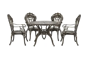 Scario Matgrupp Utomhus 100 cm + 4 Utestolar - Brun - Utemöbler & utemiljö - Utegrupp - Matgrupp utomhus