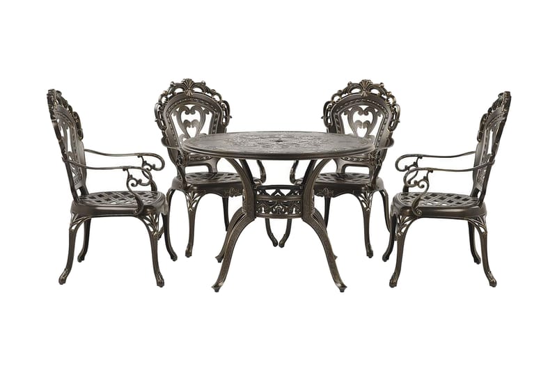 Scario Matgrupp Utomhus 100 cm + 4 Utestolar - Brun - Utemöbler & utemiljö - Utegrupp - Matgrupp utomhus