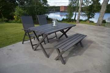 Scottsdale Matgrupp Utomhus 150 cm + 2 Solanum Utestolar - Grå - Utemöbler & utemiljö - Utegrupp - Matgrupp utomhus