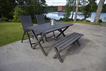 Scottsdale Matgrupp Utomhus 150 cm + 2 Solanum Utestolar - Grå - Utemöbler & utemiljö - Utegrupp - Matgrupp utomhus